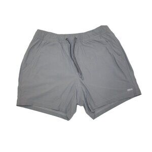 Peter Manning Workout Shorts Mens 32/34 Gray Nylon Lined Drawstring 5.5" Inseam